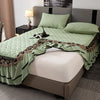 Gold Embroidered Lace Bed Skirt with Heart Pattern