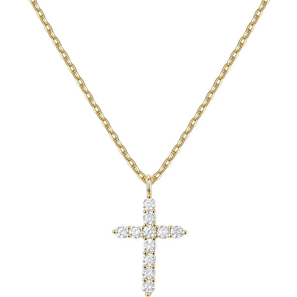 14K Gold Plated Cross Pendant Necklace