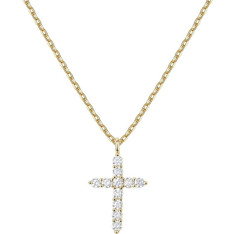 14K Gold Plated Cross Pendant Necklace