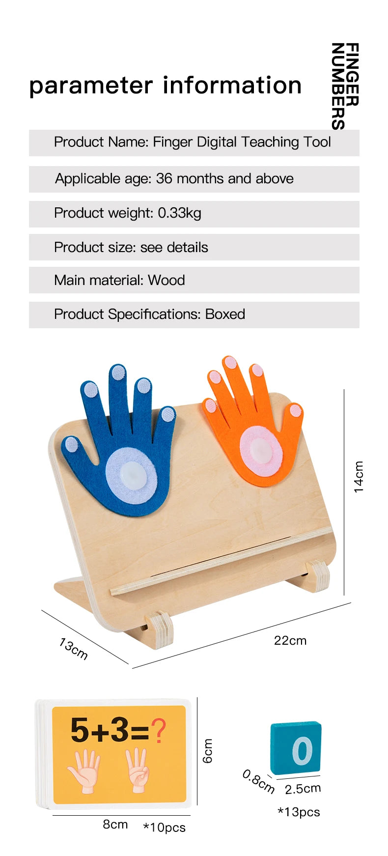 Wooden Finger Counting Math Toy for Kids