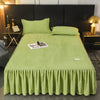 Cozy Milk Velvet Bed Skirt with Non-Slip Embroidered Trim