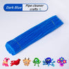 A blue pipe cleaner craft set featuring various animal shapes like a pink rabbit, red bird, and green monster.