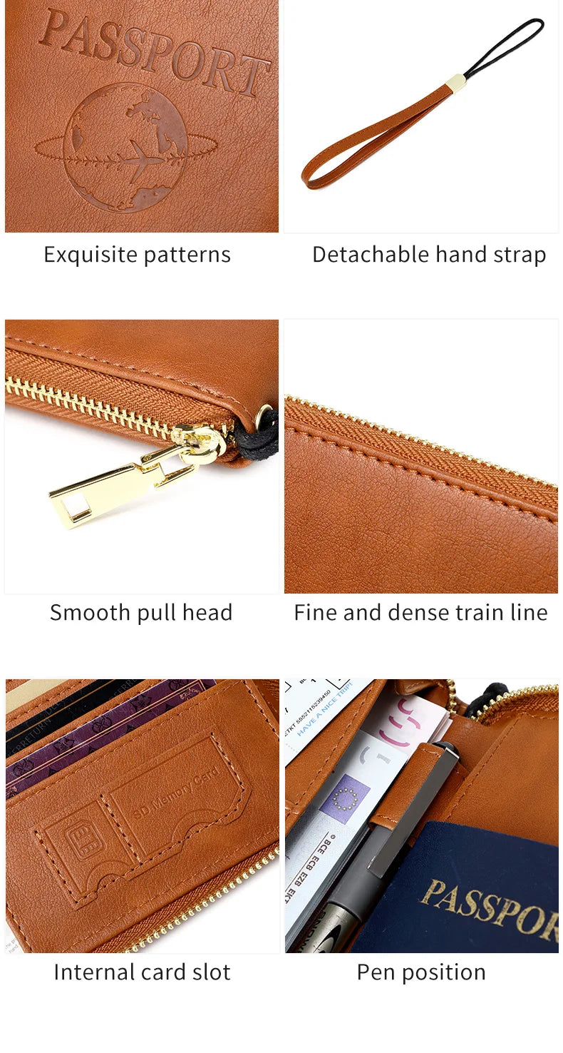 RFID-Blocking Travel Passport Holder with Card Slots