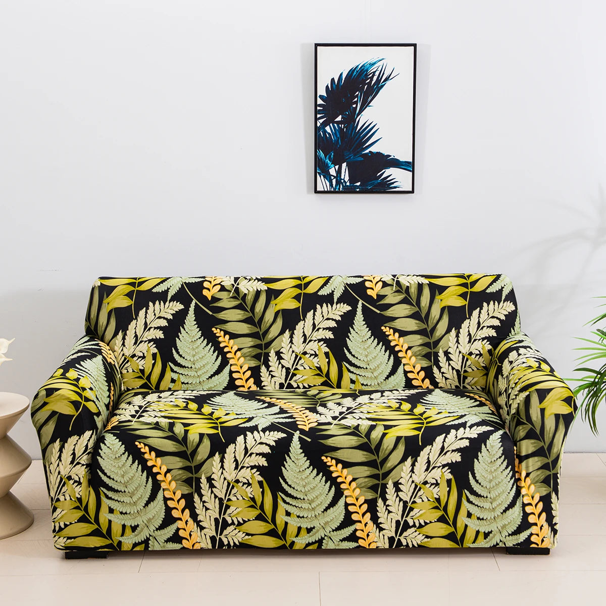 Floral Print Stretch Sofa Cover with Elastic Edge