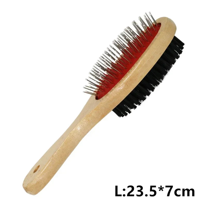 Wooden Double-Sided Pet Grooming Comb