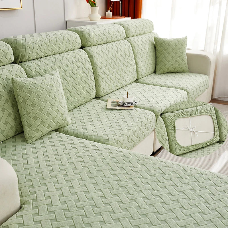 Jacquard Plush Sofa Cover
