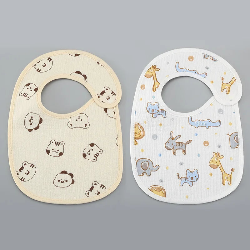 Soft Cotton Baby Bibs with Waterproof Backing – Set of 2