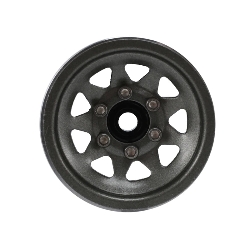 Black steel beadlock wheel set for 1/24 RC crawlers