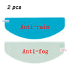 Two clear plastic films for motorcycle helmet, one anti-rain and one anti-fog.