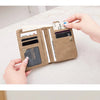 Vintage PU Leather Foldable Clutch Wallet with Wrist Strap