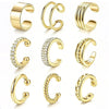 Minimalist Vintage C-Shaped Clip-On Earrings Set