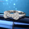925 Sterling Silver Bowknot Ring with Cubic Zirconia