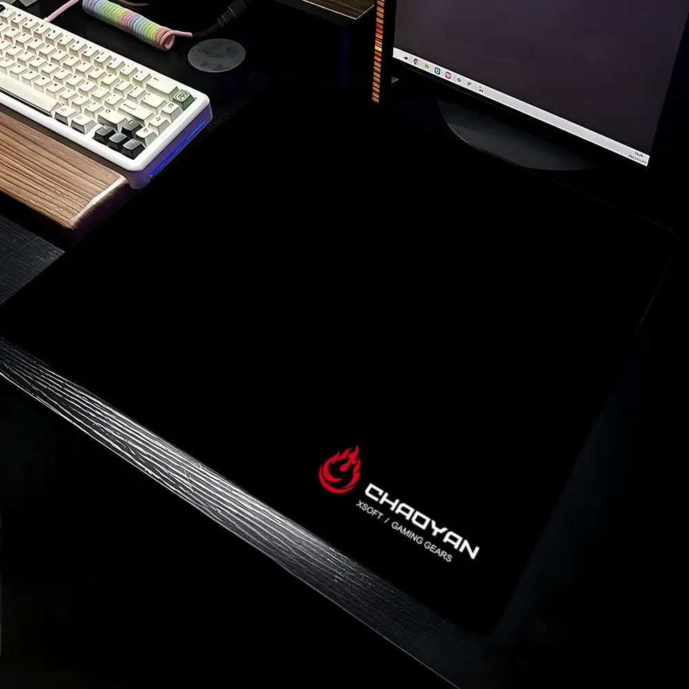 Black & Red Flame Gaming Mouse Pad with Stitched Edges