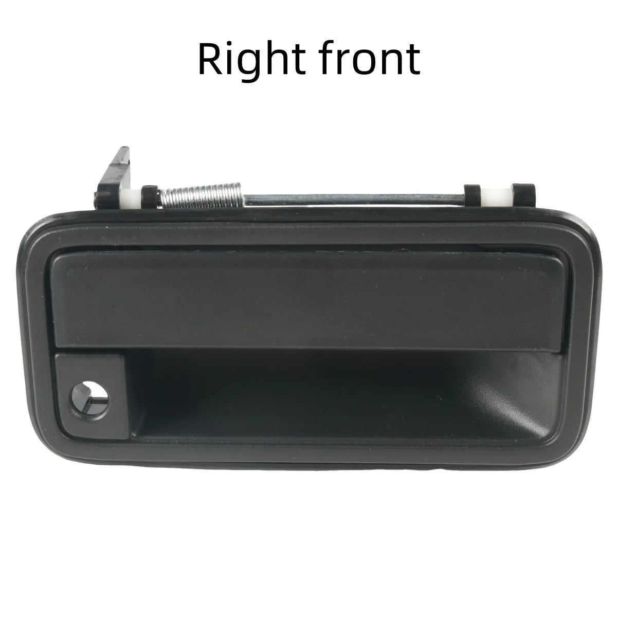 Right front view of a black exterior door handle for Chevy, GMC, or Cadillac trucks and SUVs