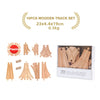 A set of 10 pieces of wooden track for train expansion, measuring 23x4x19cm.