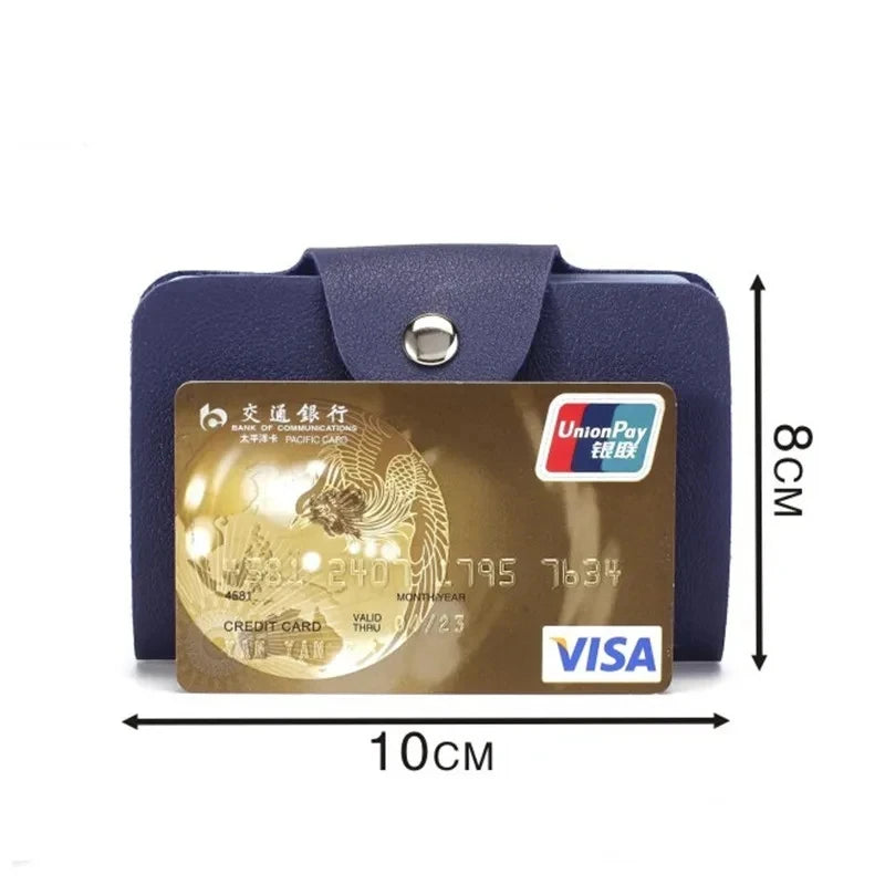 Compact Leather Card Holder Wallet with 24 Slots