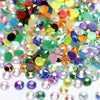 Mixed Color Resin Rhinestone Set with AB Finish – 24/28 Grid Flatback Drills for Crafting & Decoration