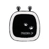 Black panda-themed car seat cover set with two headrest pillows.