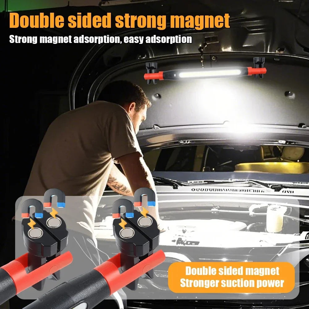 Rechargeable LED Work Light with Magnetic Base and Hooks