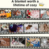 Collage de personnes profitant d'une couverture en flanelle moelleuse pour le confort douillet.