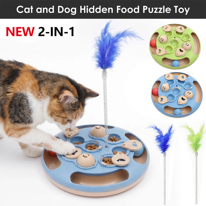 Juguete Interactivo con Rompecabezas y Comedero Lento para Gatos