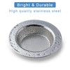 A close-up view of a bright and durable high quality stainless steel sink drain strainer.