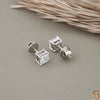 Prinzessinnen-Schliff Moissanit-Stecker in Sterlingsilber