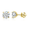 Moissanite Stud Earrings in Sterling Silver and Rose Gold Plating