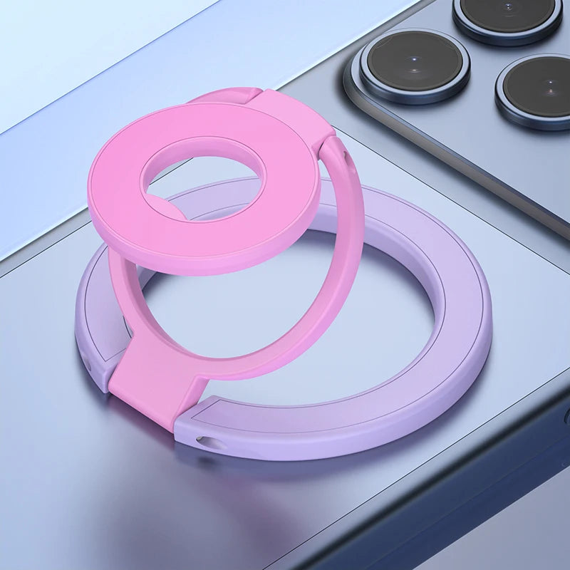 Double-Sided Magnetic Phone Ring Holder with Kickstand