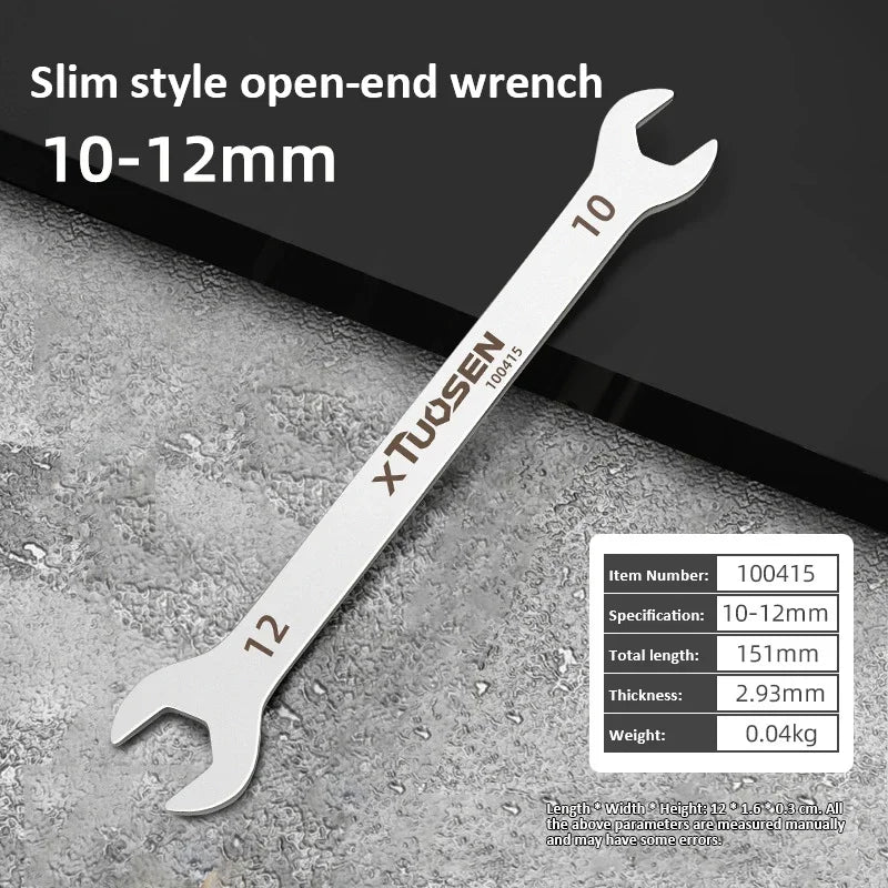 Ultra-Thin Dual-End Open Wrench for Tight Spaces
