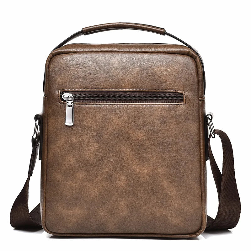 Vintage Leather Messenger Bag for Men – Classic Crossbody Shoulder Bag