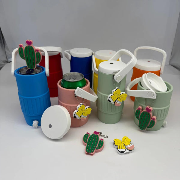 Insulated 12oz Can Cooler with Silicone Straw
