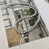 Graceful Bowknot Choker with Gray Pearl Pendant