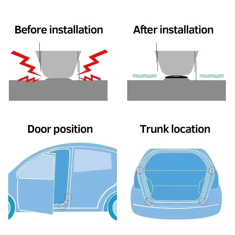 Universal Silicone Car Door Anti-Shock Bumpers & Noise Dampeners