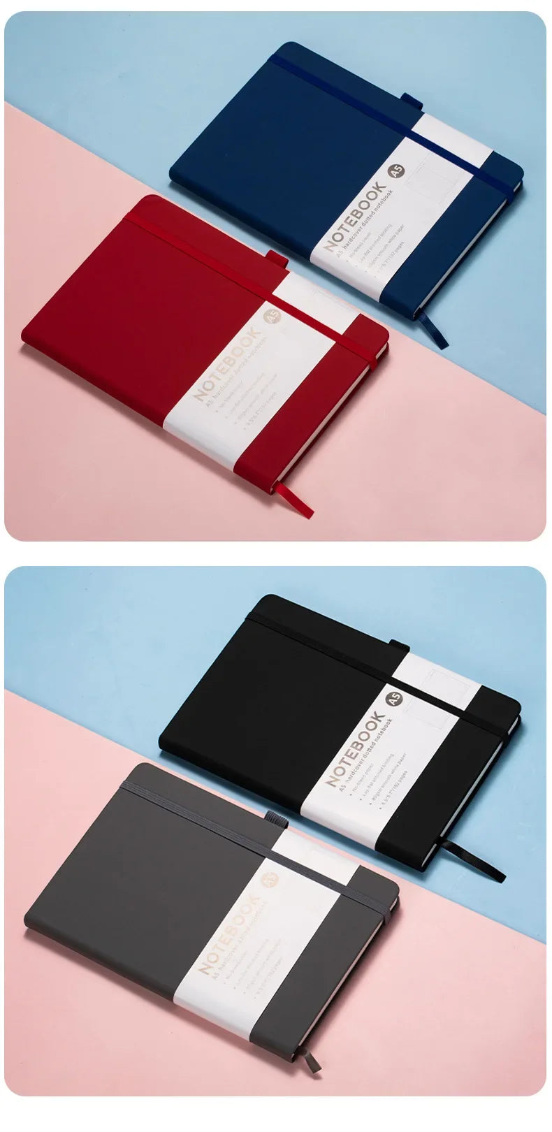 Premium PU Leather Hardcover Notebook with Elastic Closure