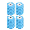 A set of blue wall-mounted disposable toilet brush heads with replaceable heads.