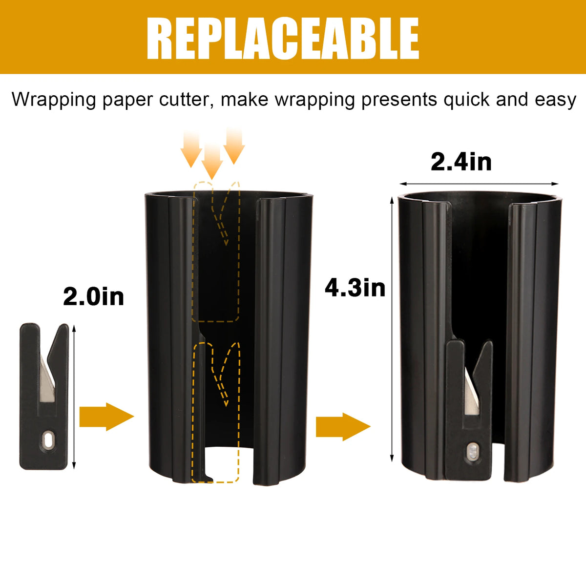 Sliding Wrapping Paper Cutter – Safe, Bladeless Gift Wrap Trimmer
