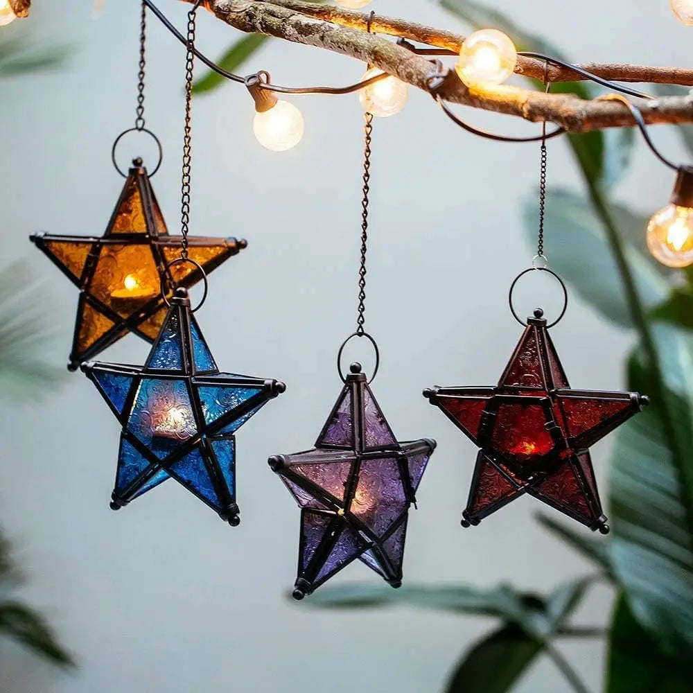 Forged Iron Star Hanging Candlestick