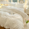 Seersucker Duvet Cover Set with Lace Trim