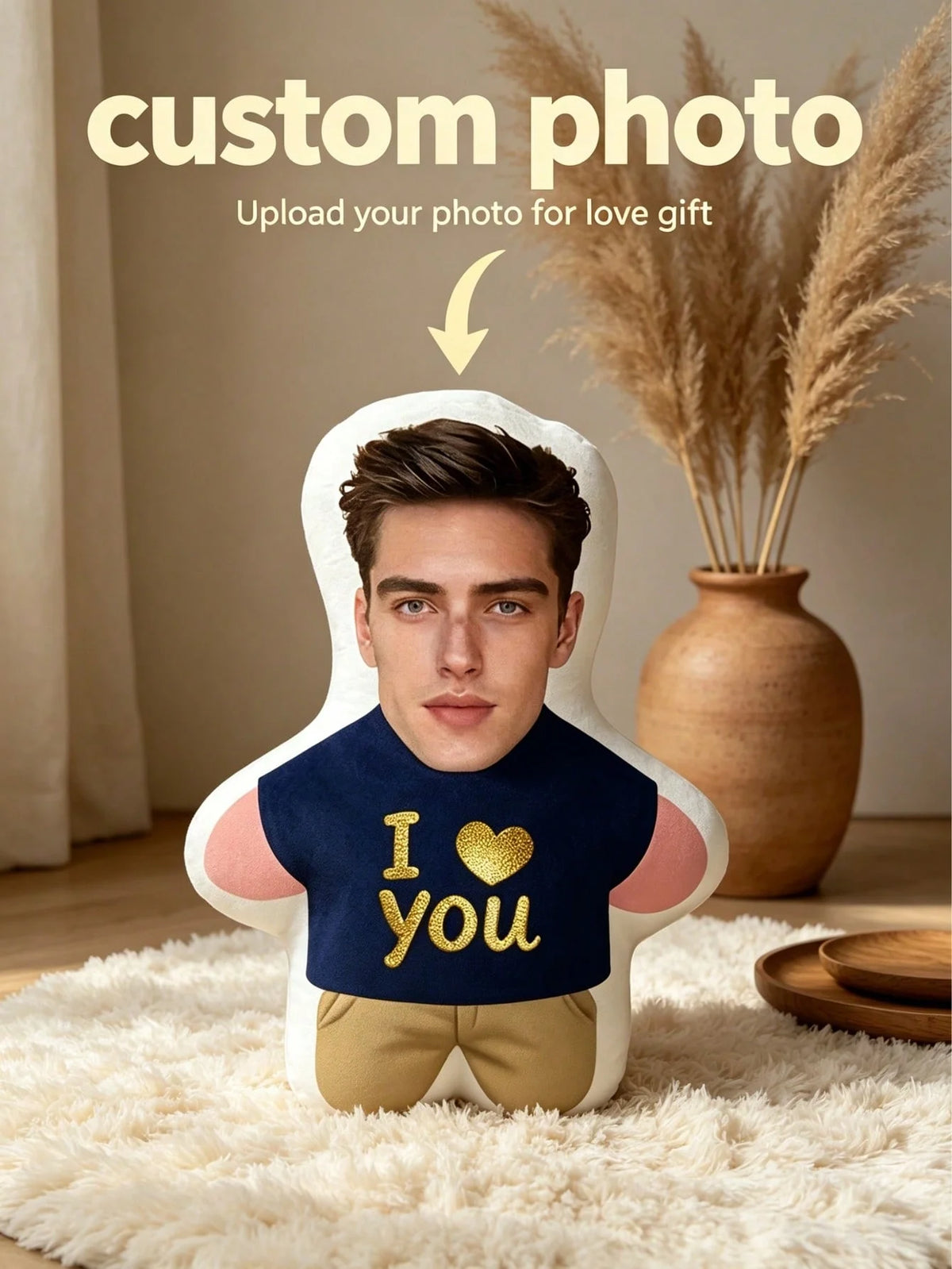Custom Face Photo Pillow - Personalized Cuddle Cushion for Any Occasion