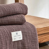 Four-Layer Cotton Gauze Throw Blanket with Tassel Trim