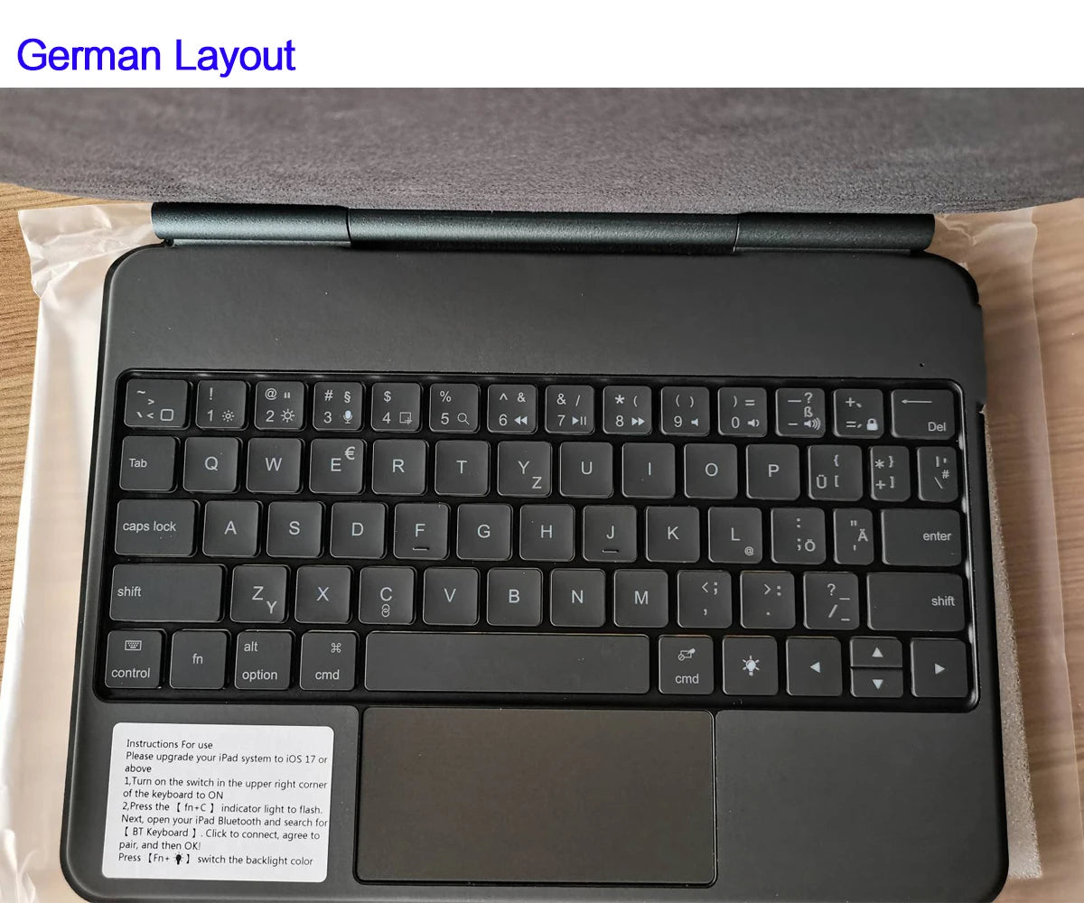 iPad Magic Keyboard Case with Backlit Keys and Touchpad