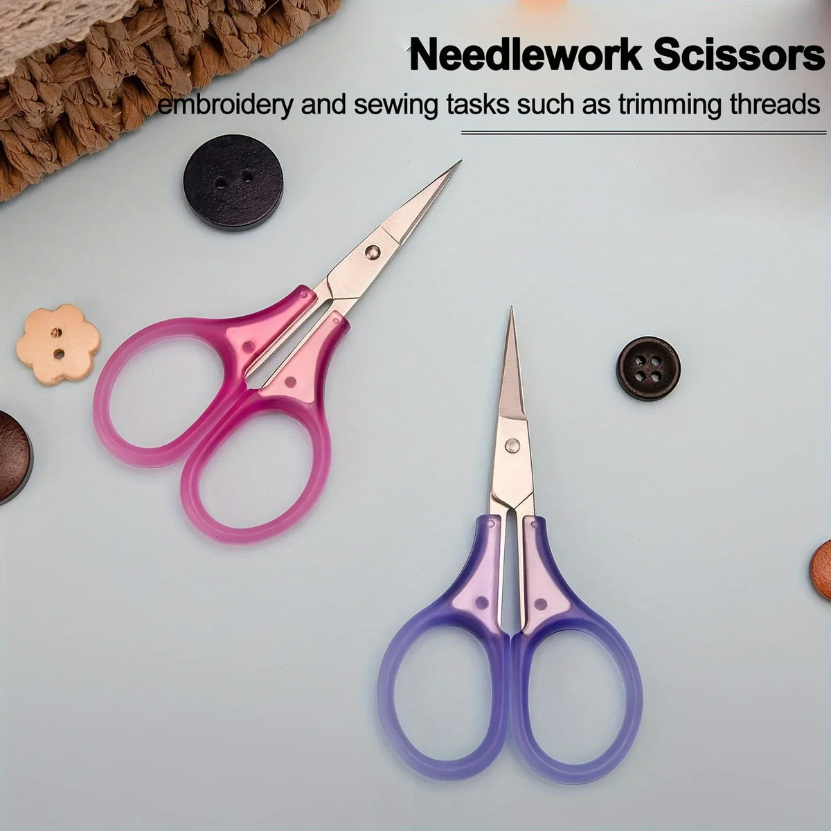 Compact Precision Scissors with Protective Cap