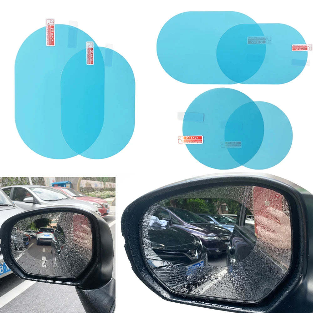 Two packs of rainproof anti-fog film for car mirrors and side windows