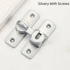 A silvery heavy-duty zinc alloy flip door lock with screws shown against a white background.