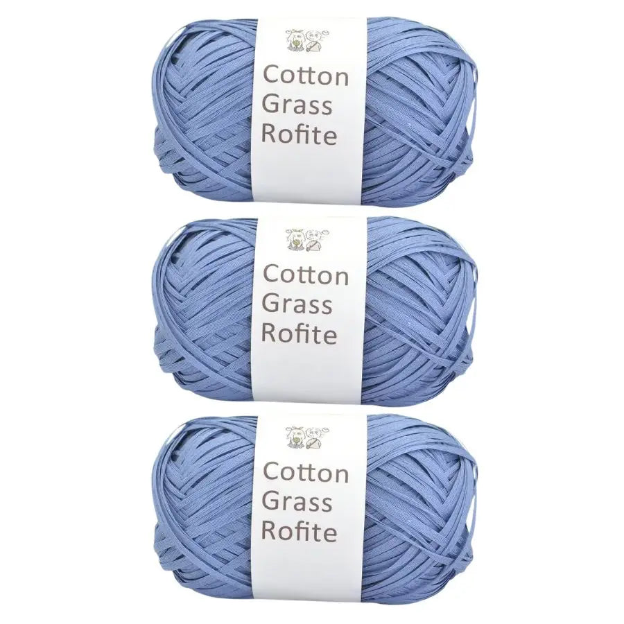 Natural Cotton Raffia Yarn – 3 Ball Set for Crochet, Knitting & Crafting