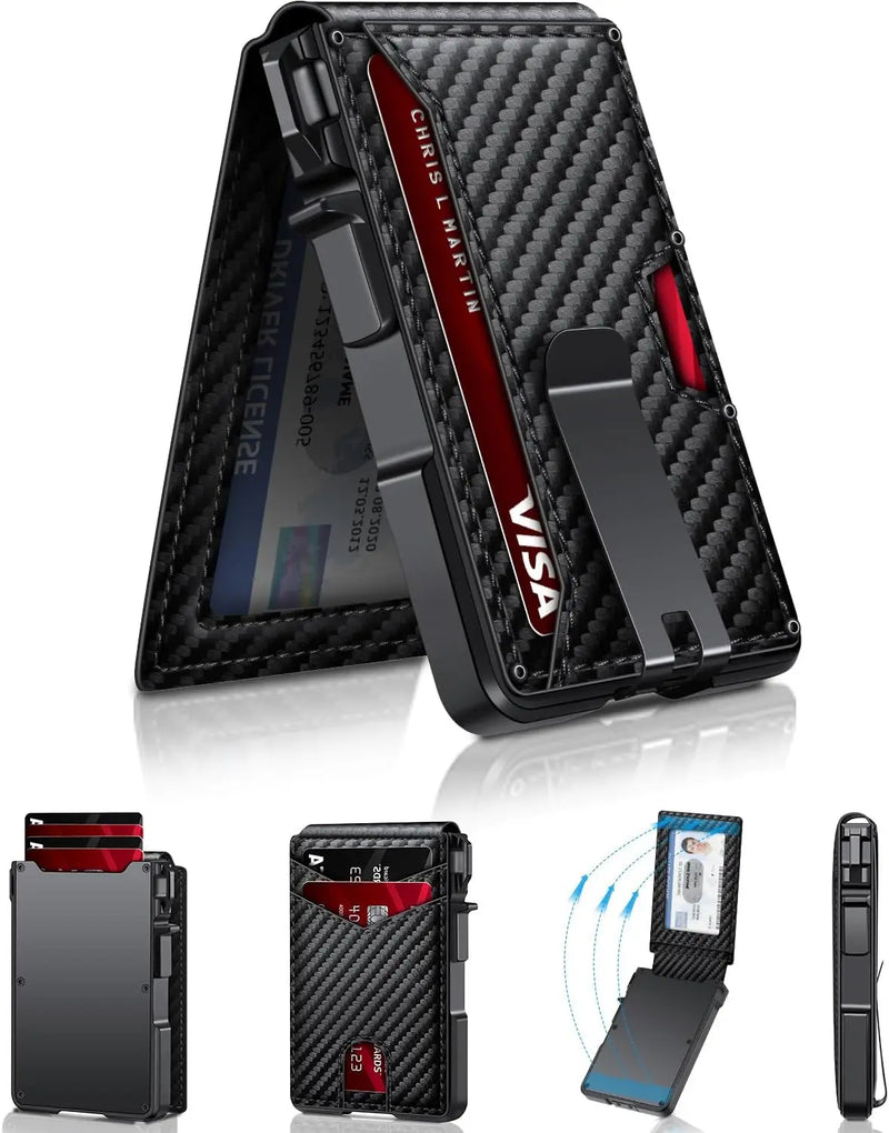 Slim RFID-Blocking Card Wallet with Money Clip