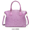 Vintage Croc-Embossed Structured Satchel Handbag