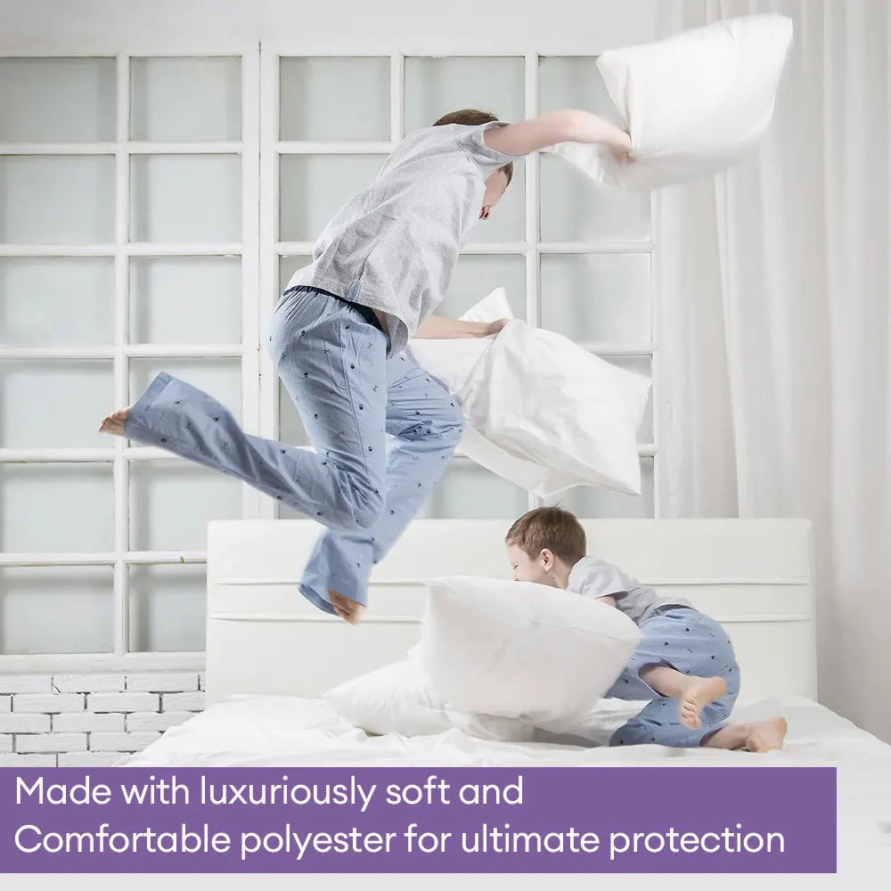 Waterproof Zippered Bolster Pillow Protector Cover - 38x100cm