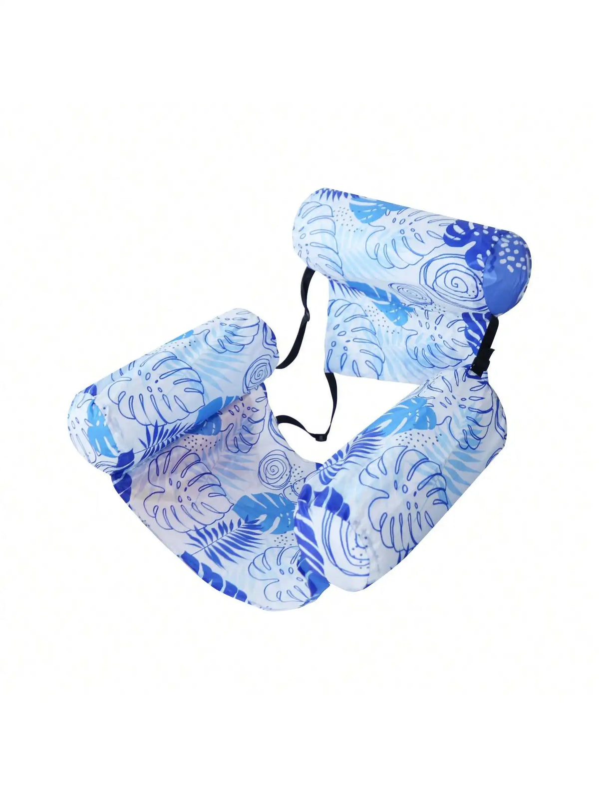 Inflatable Water Hammock with Armrests – Tropical Leaf Pool Lounger for Adults